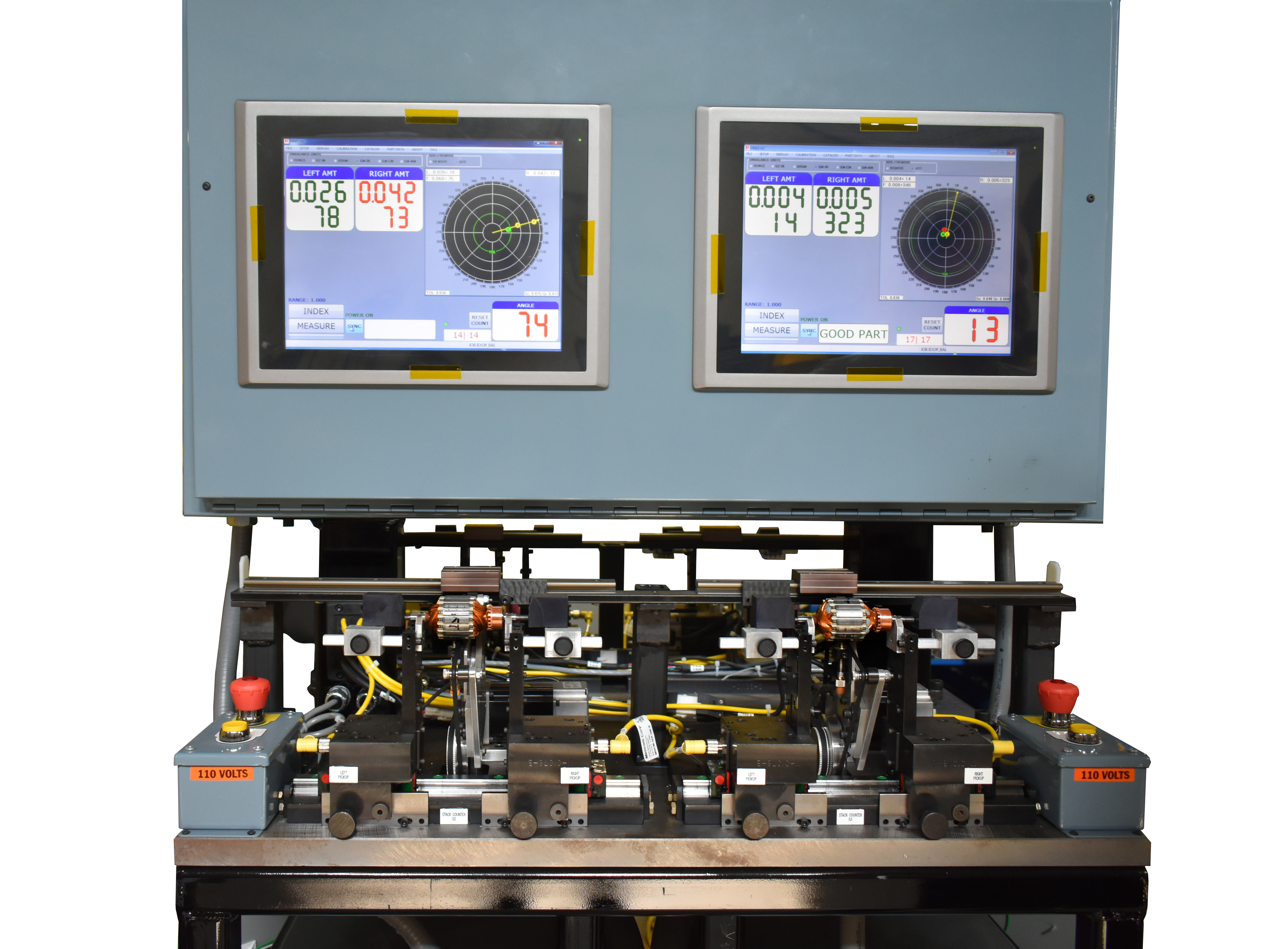 Armature balancing machine with multiple stations